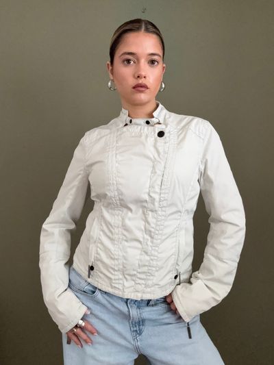 Firetrap Cream Biker Jacket (M) 4