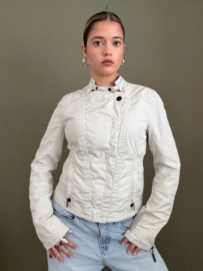 Firetrap Cream Biker Jacket (M) 5
