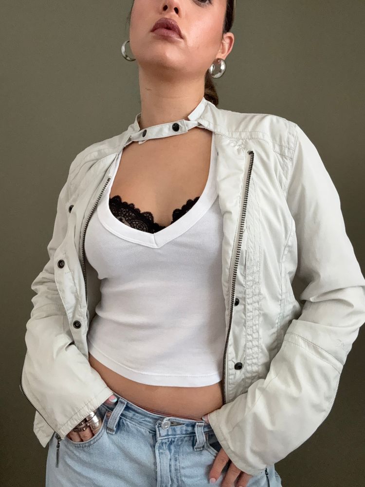 Firetrap Cream Biker Jacket (M) 14