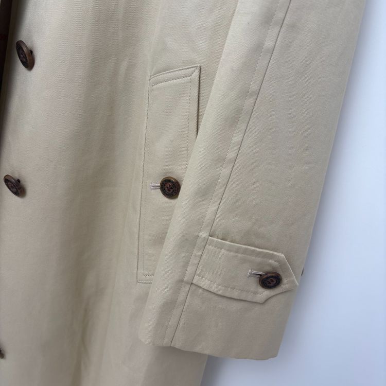 Burberry Cream Blue Label Vintage Nova Check Lined Mac Trench Coat image 10
