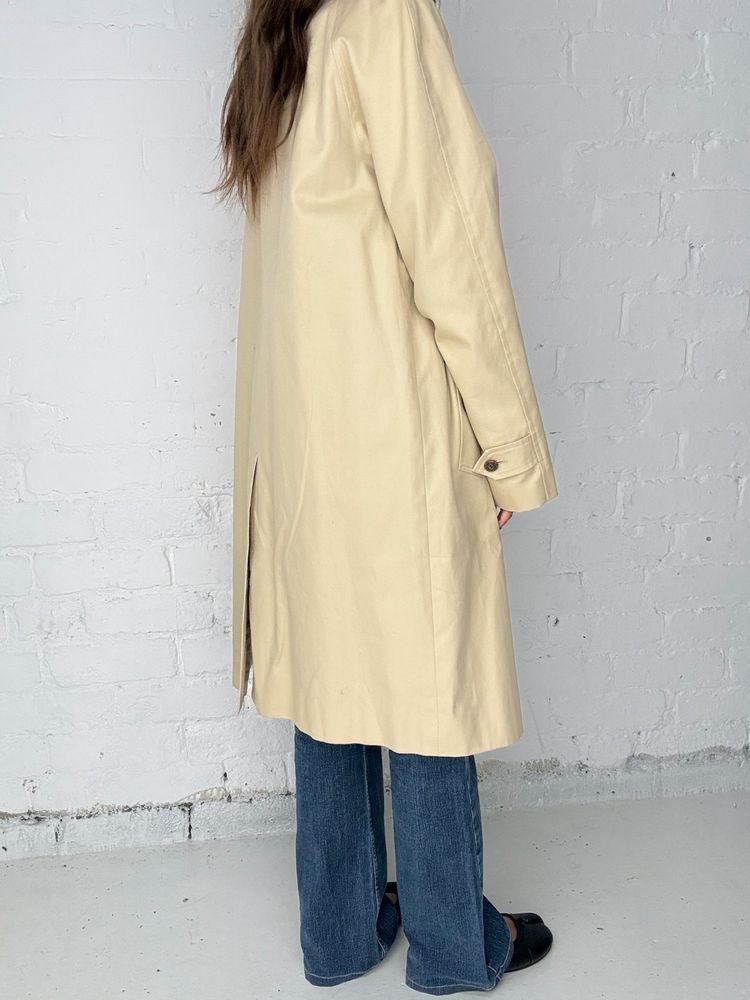 Burberry Cream Blue Label Vintage Nova Check Lined Mac Trench Coat image 3