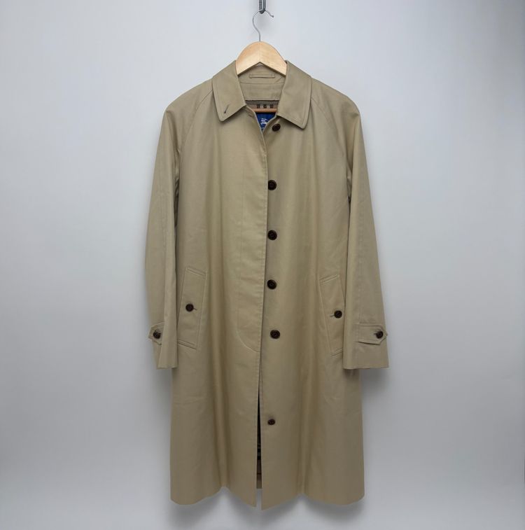 Burberry Cream Blue Label Vintage Nova Check Lined Mac Trench Coat image 5