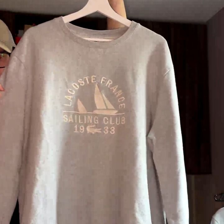 Lacoste Live VINTAGE SZARY CREWNECK BLUZA LACOSTE SIZE M product image