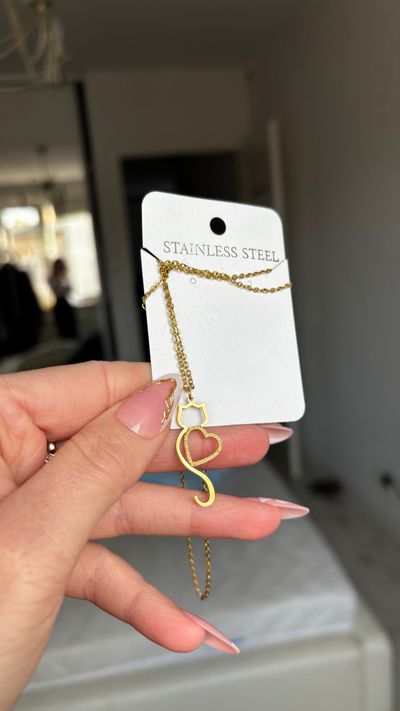 Gold-Tone Cat Pendant Necklace