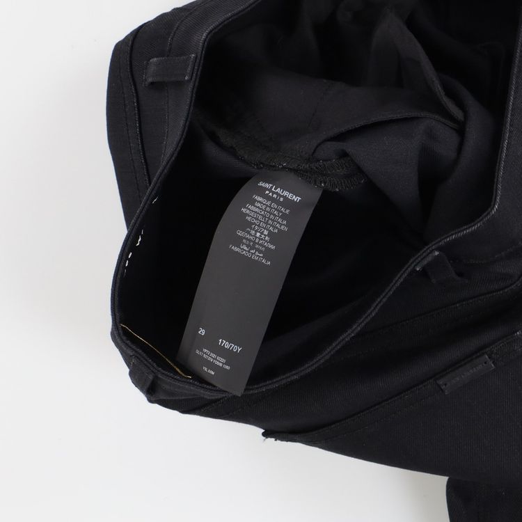 Saint Laurent Paris D05 Worn Black Creased Skinny Jeans image 8