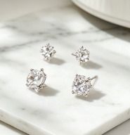 Silver Stud Earrings image 1