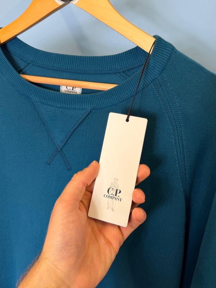Immagine di BNWT Large C.P. Company Teal Blue Embroidered Logo Knit Sweatshirt Jumper 5