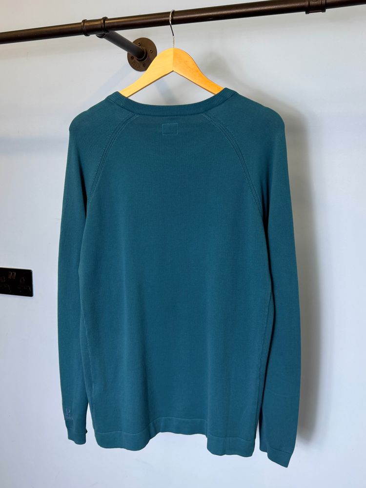 Immagine di BNWT Large C.P. Company Teal Blue Embroidered Logo Knit Sweatshirt Jumper 6