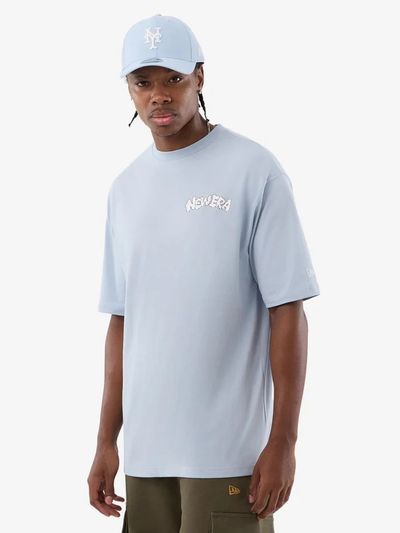 New Era Fun Graphic Oversized T-Shirt Sky Blue