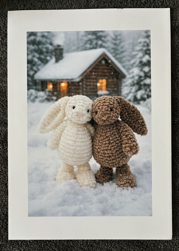 JellyCat Inspired A4 Glossy Print - Pine Bunnies 