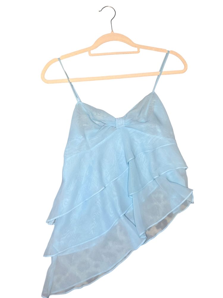 light blue layered camisole top