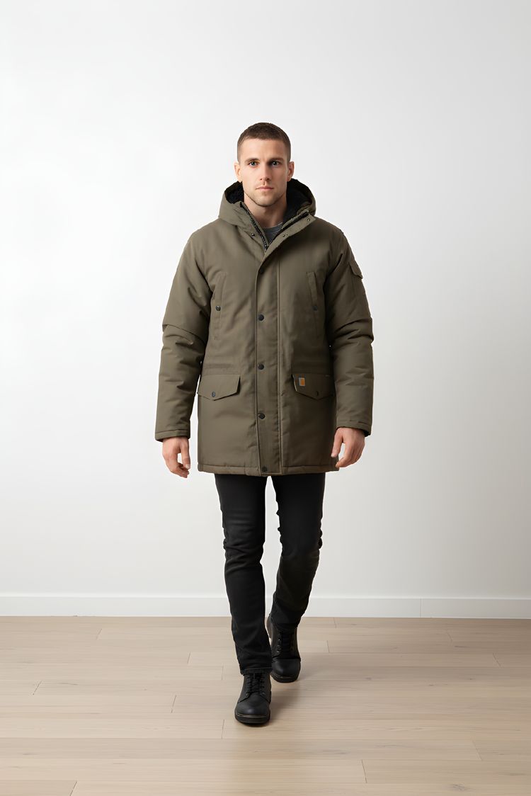 Carhartt Brown Hooded Parka Jacket