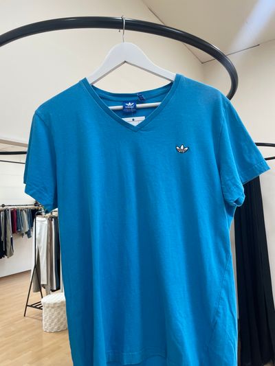 Adidas Blue V-Neck T-Shirt