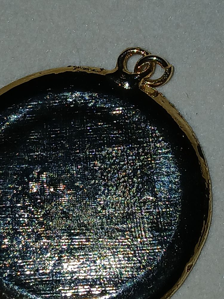 Vintage Emerald Green Glass 'République Française' Intaglio Coin Pendant image 4