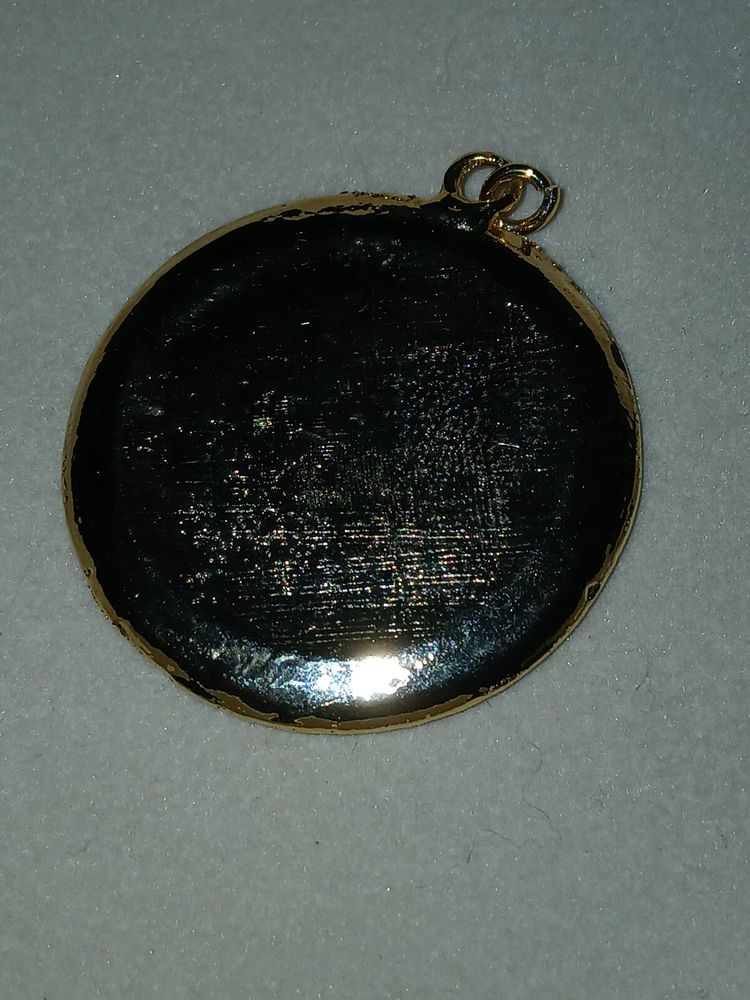 Vintage Emerald Green Glass 'République Française' Intaglio Coin Pendant image 3