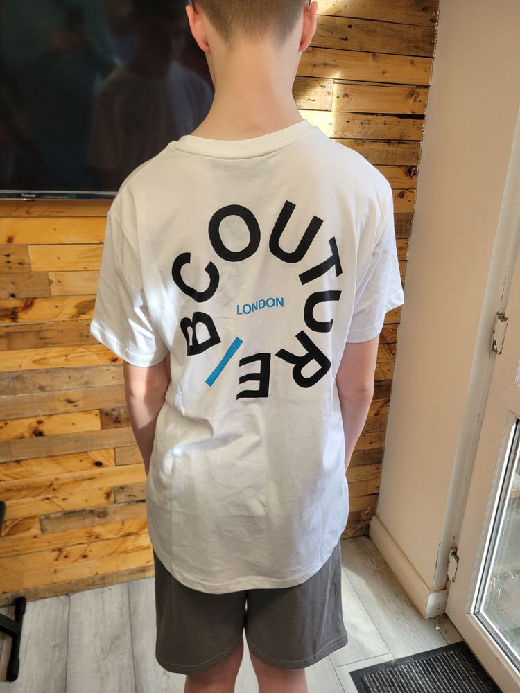 Bcouture White T-Shirt And Grey Shorts Set