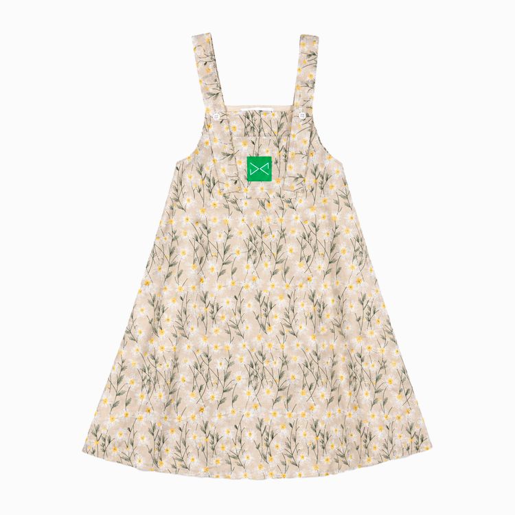 Vestido Peto, Flores bordadas con bolsillos. obraz 4