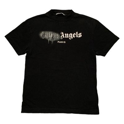 Palm Angels Small Tee Paris Sprayed Black T-Shirt