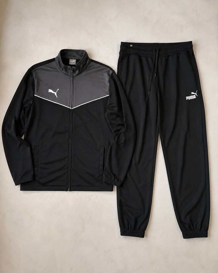Puma Black And Grey Tracksuit Jacket And Pants