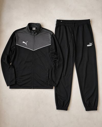 Puma Black And Grey Tracksuit Jacket And Pants