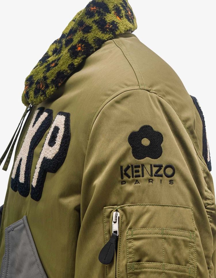 Kenzo Khaki Boxy Bomber Jacket 5
