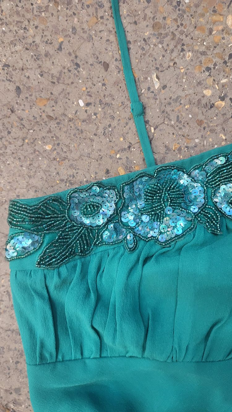 Y2k Monsoon Dress With Sequin Floral Embellishments image 3