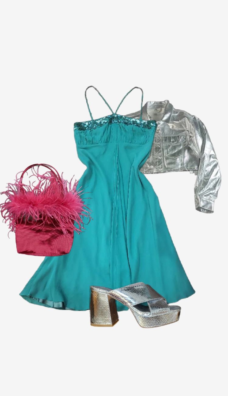Y2k Monsoon Dress With Sequin Floral Embellishments image 5