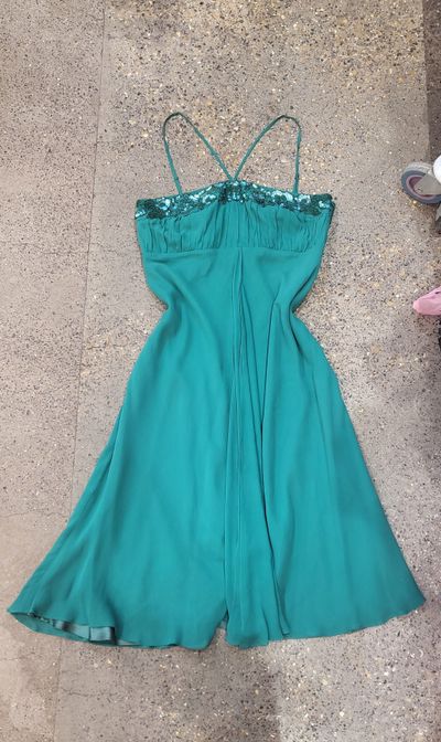 Y2k Monsoon Dress With Sequin Floral Embellishments