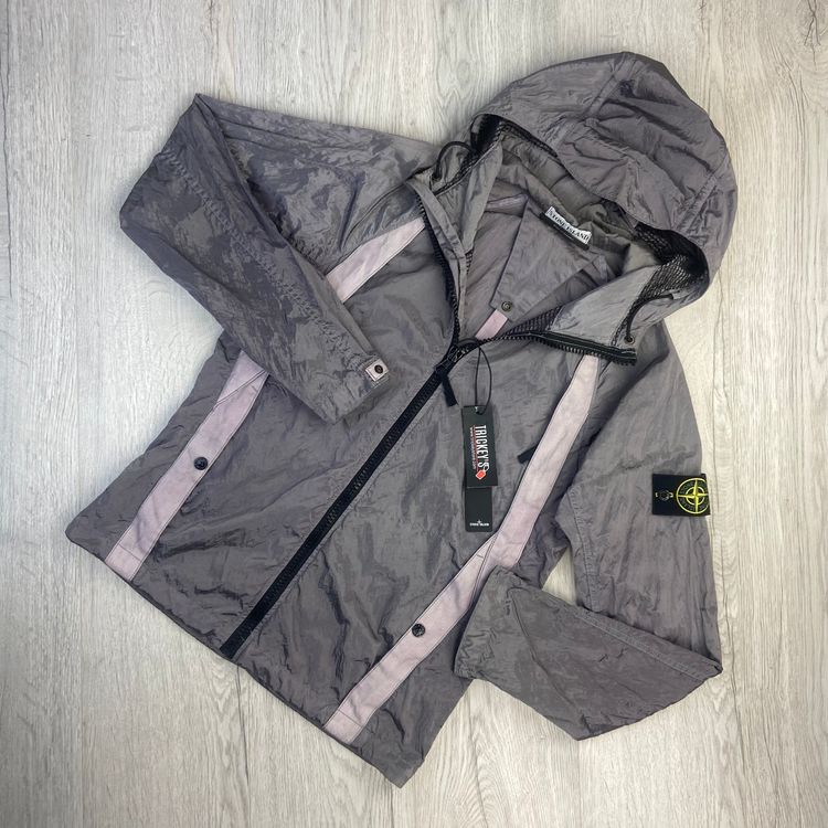 Trickey's Store Stone Island Men’s Vintage Metal Nylon Zip-up Jacket - Small product image