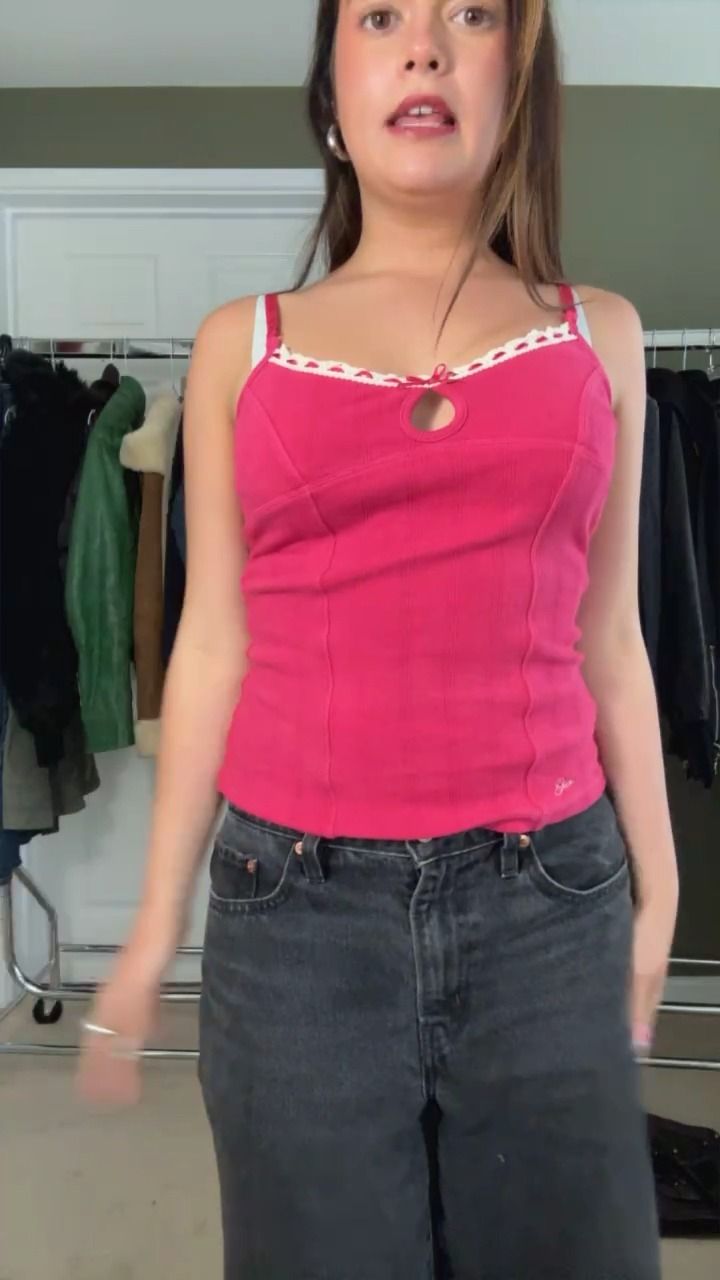 Guess GUESS KNITTED PINK CAMI TOP product image