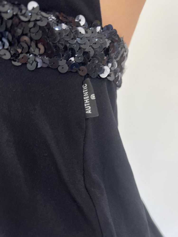 💚aquamarine drop | medium black halter top with sequin details image 6