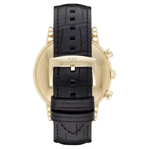 Emporio Armani AR1917 Mens Watch Black Leather Strap Black Dial image 3