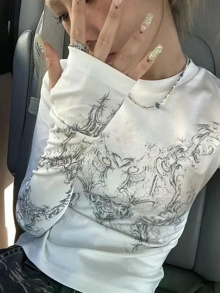Long Sleeve Printed Top image 2