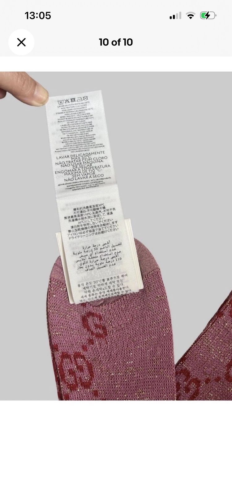 Gucci Pink Gg Logo knee high Socks size S 8