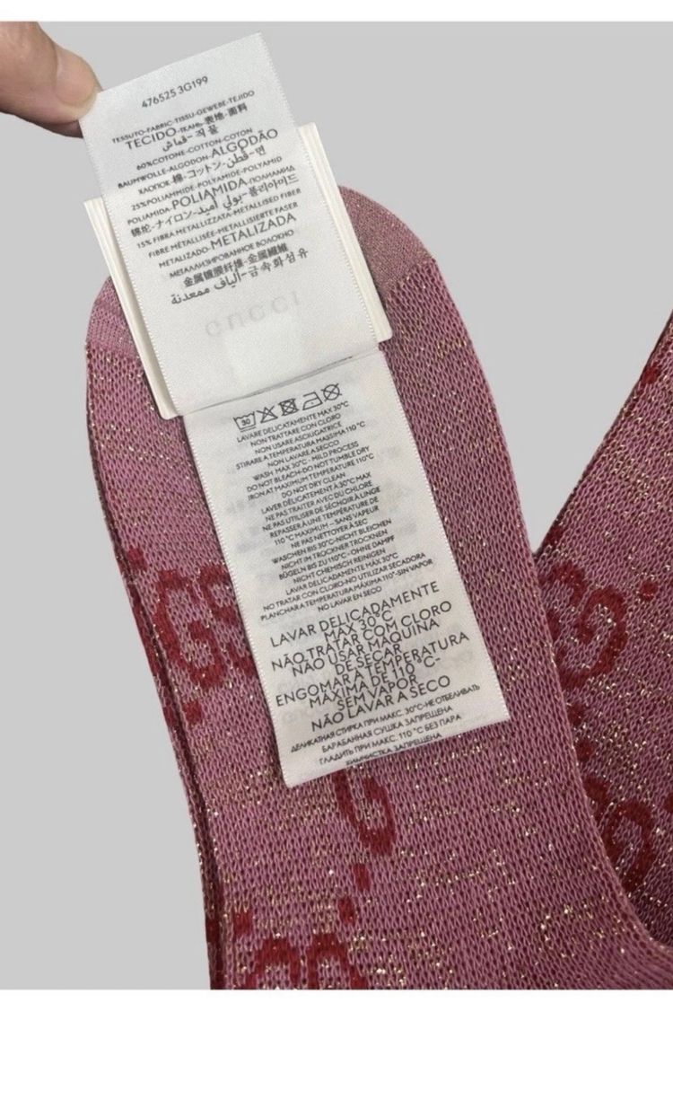 Gucci Pink Gg Logo knee high Socks size S 6