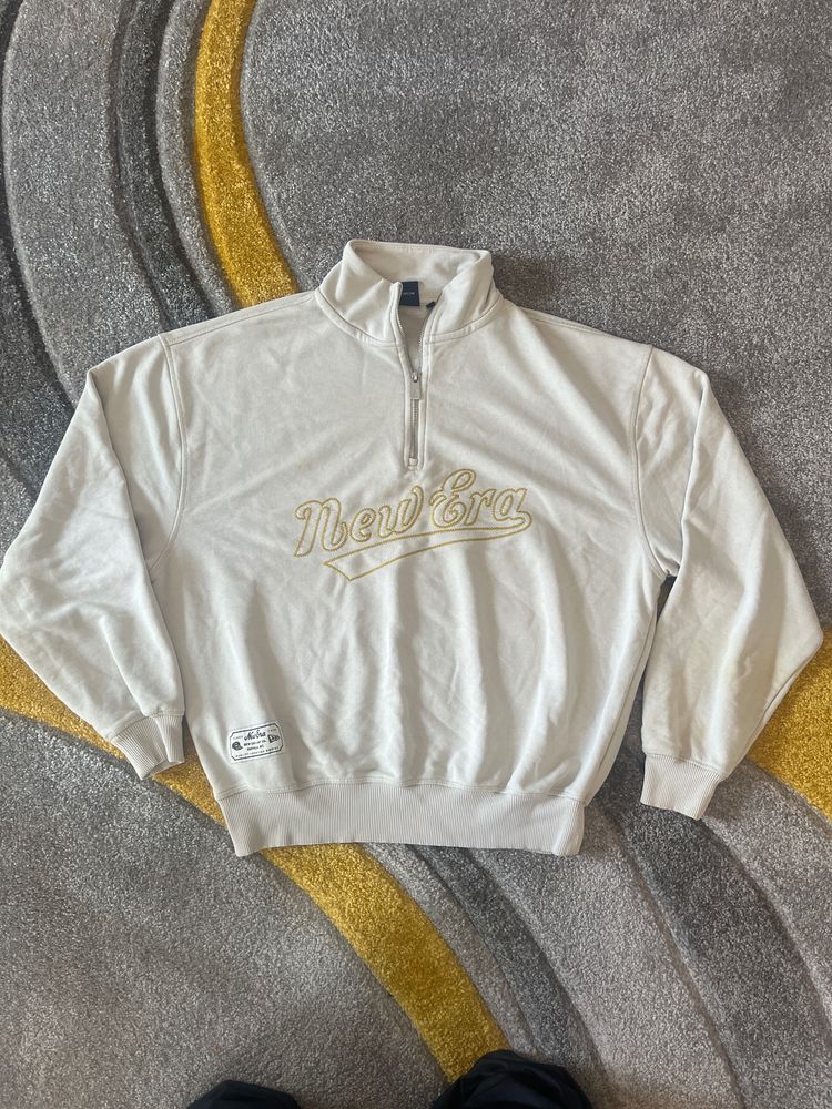 New Era White Quarter-Zip Sweatshirt