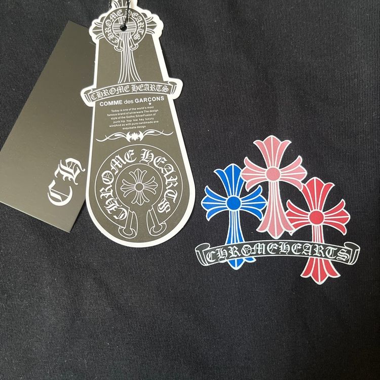 Chrome Hearts Black T-Shirt With Colorful Cross Design image 2