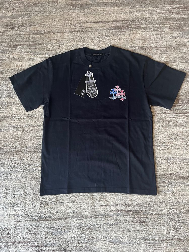 Chrome Hearts Black T-Shirt With Colorful Cross Design image 4