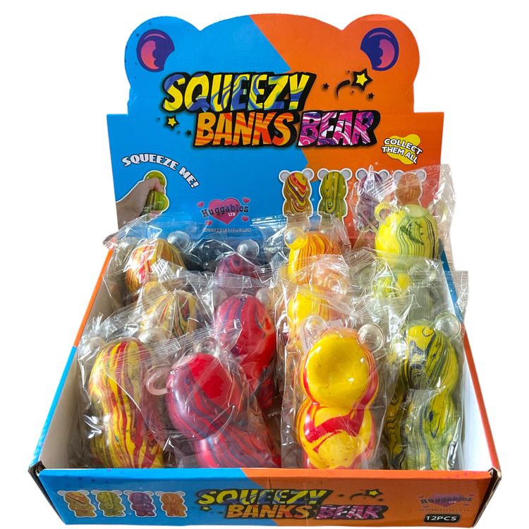 Squeezy Banks Bear Squishy Sensory Fidget Collectible Toy - Random Sent