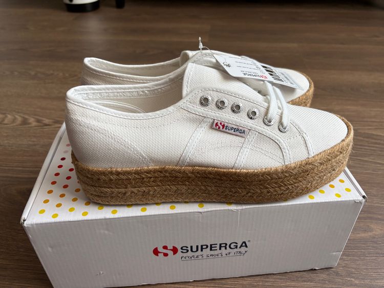 Superga White Platform Sneakers imagen 4