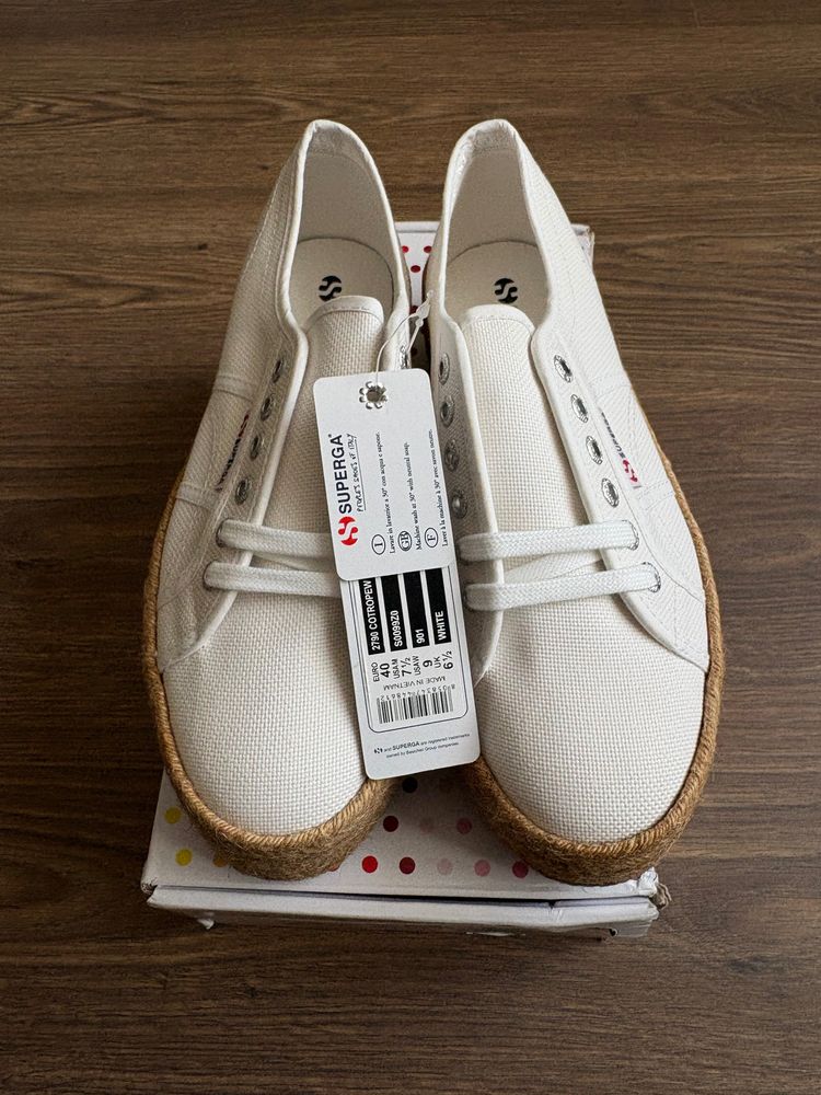 Superga White Platform Sneakers image 1