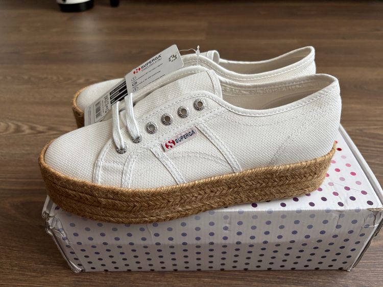Superga White Platform Sneakers imagen 2