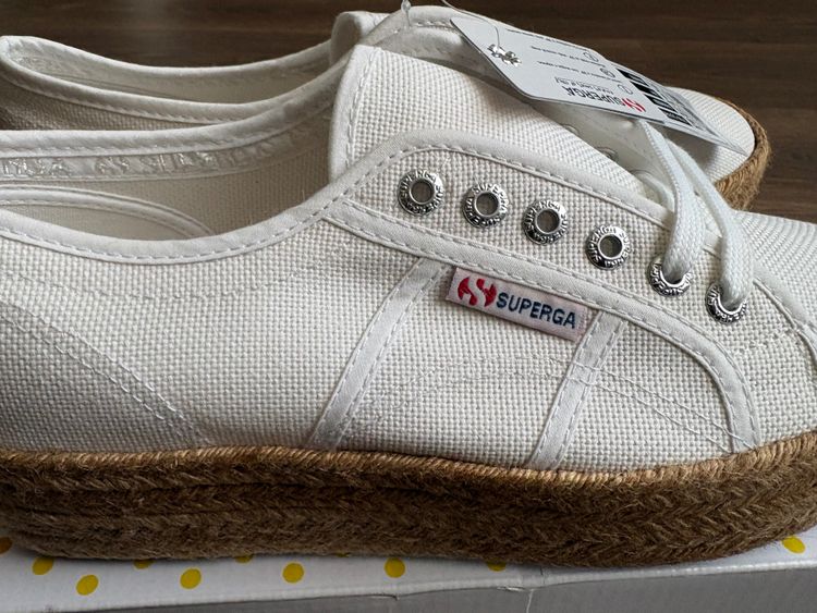 Superga White Platform Sneakers imagen 9