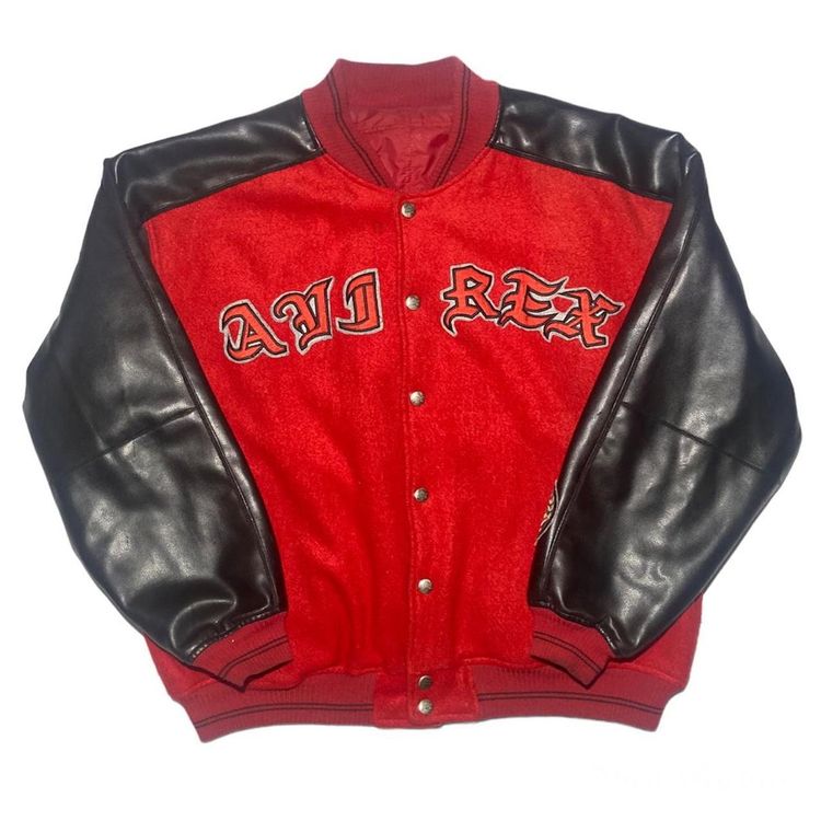 Reversible Avirex wool and leather jacket