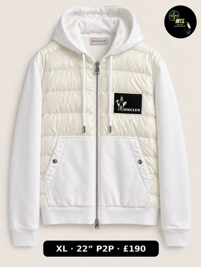 2504 Moncler White Hooded Jacket 22” p2p