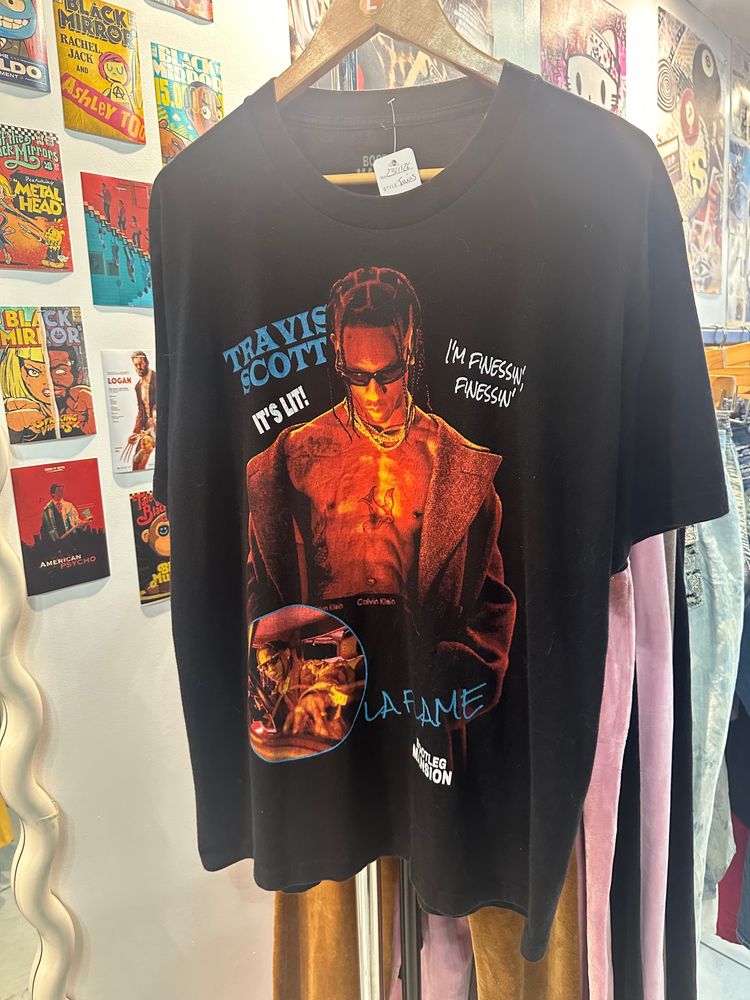 Black Graphic T-Shirt With Travis Scott Print