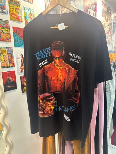 Black Graphic T-Shirt With Travis Scott Print