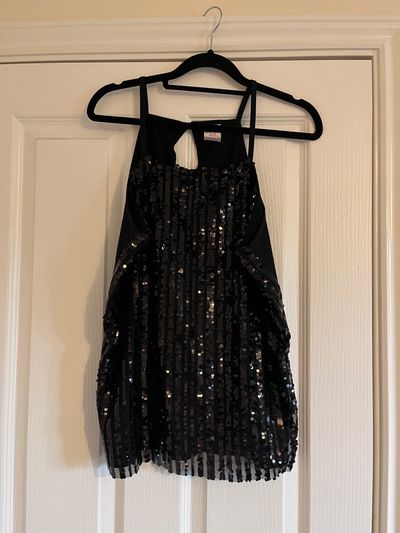 Y2k black sequin sleeveless dress