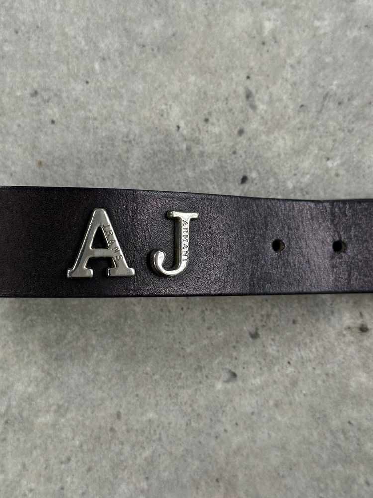 Armani Jeans 2000s Leather Logo Belt - W26-29 image 3