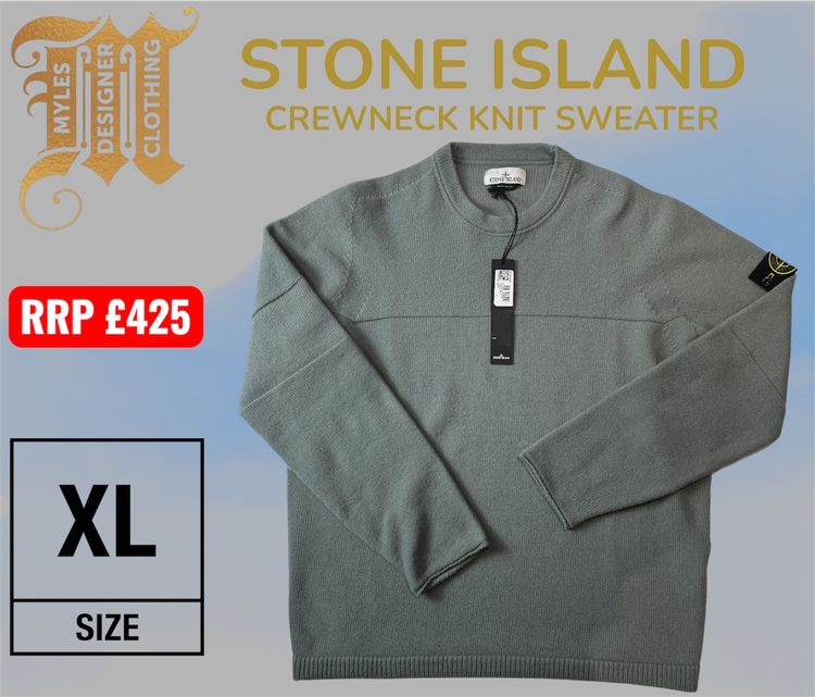 Stone Island Crewneck Lambswool Knit Sweater - Sage